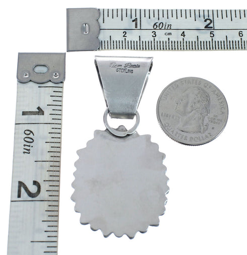 Coral Sterling Silver Native American Pendant AX128811